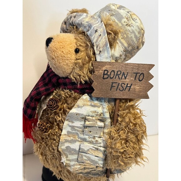 BORN TO FISH Teddy Bear (Bx Bear) - Picture 4 of 8